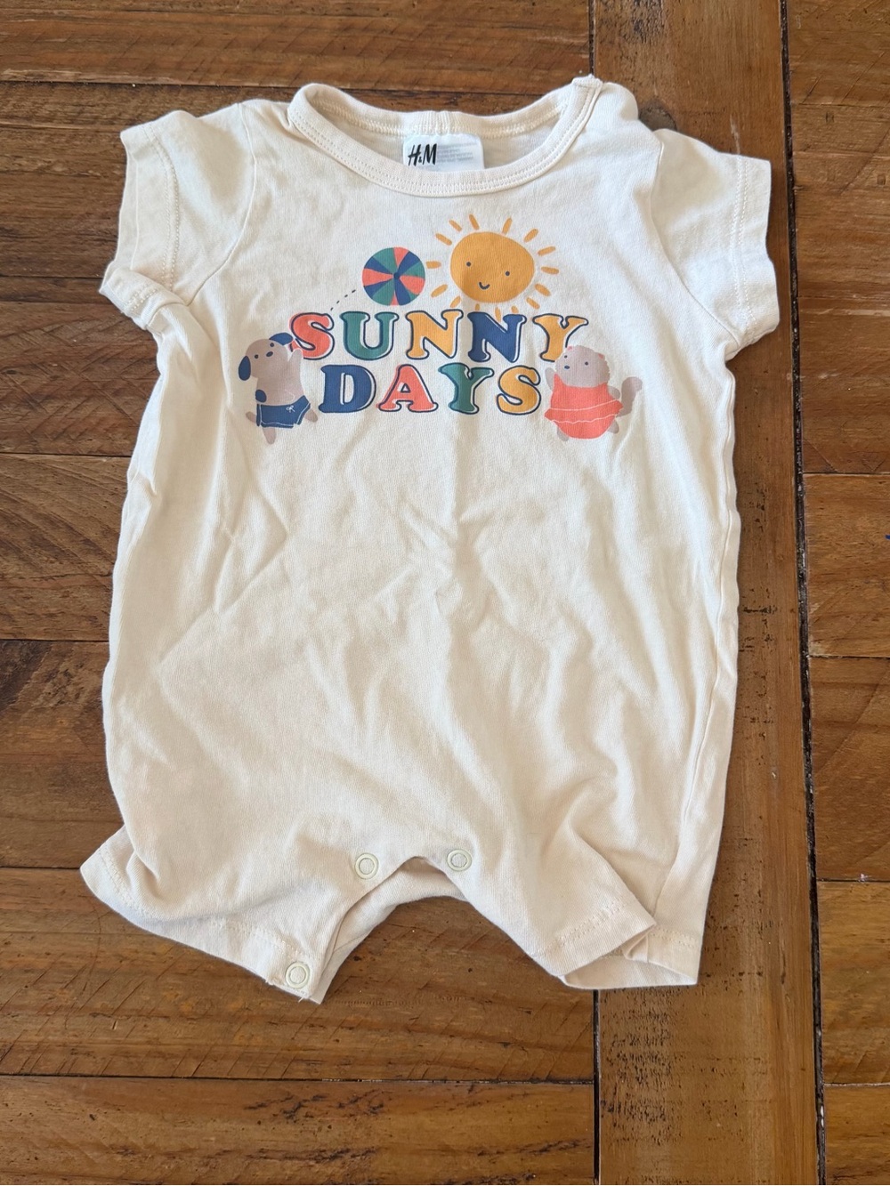 H&M White 'Sunny Days' Baby One-Piece